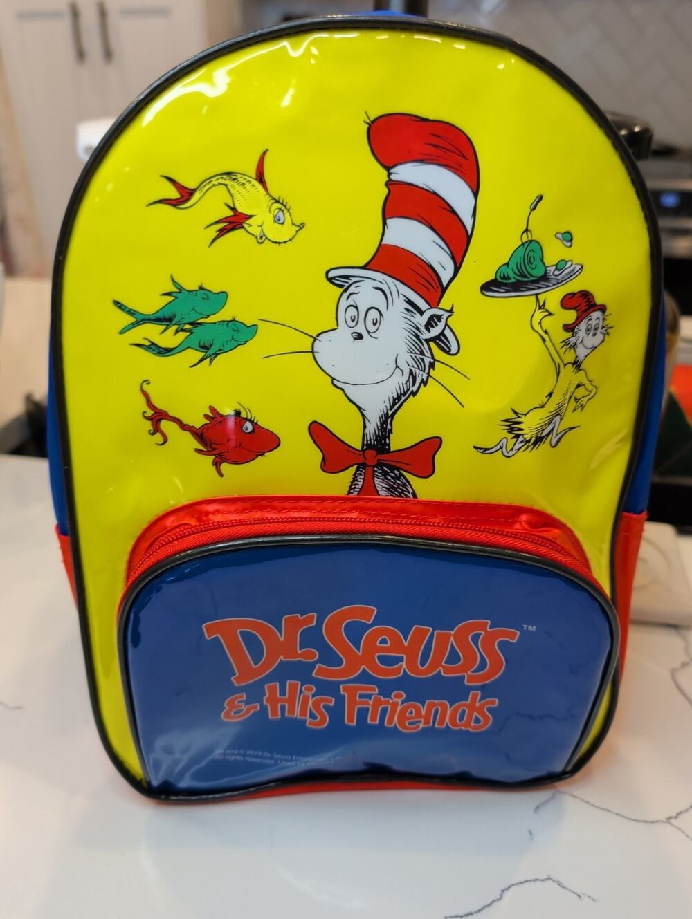 Vintage 1997 Dr Seuss & His Friends Backpack Cat in the Hat Kids Mini Book Bag